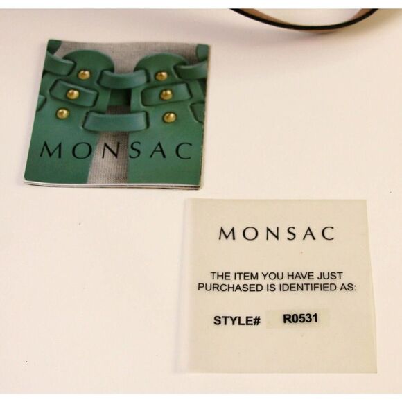 Monsac Original BEIGE GENUINE LEATHER CLASSIC ZIP SATCHEL TOTE BAG HANDBAG PURSE - Picture 12 of 12